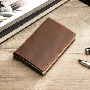 RFID Genuine Leather Card Holder Wallet