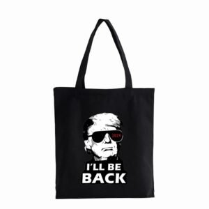 Donald Trump 2024 "I'll Be Back" Eco-Friendly Canvas Tote Bag | Unisex Large-Capacity Shopper